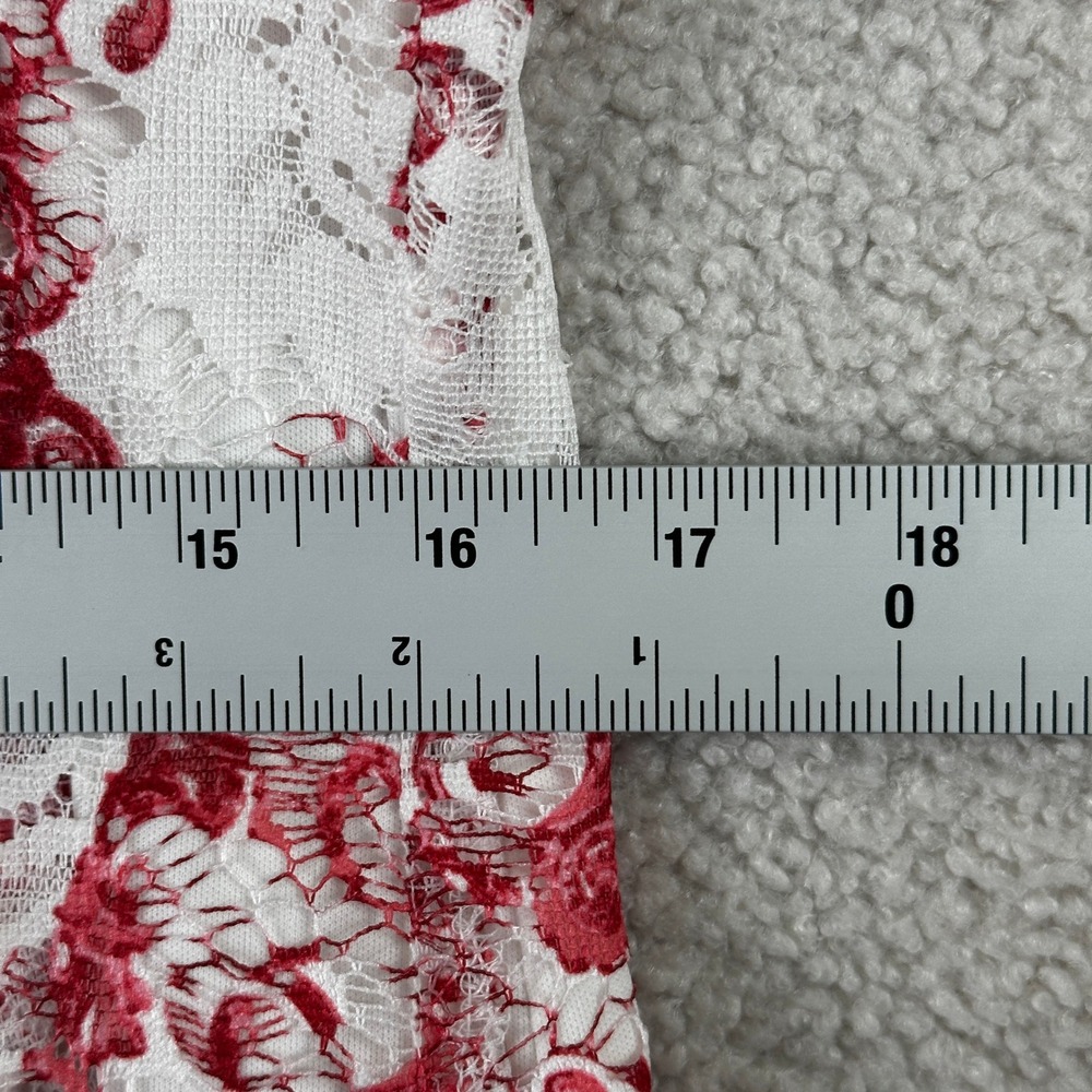 Danny and Nicole Lace Ombre Fit Flare Dress Womens 16 Red White Cocktail Party - Picture 10 of 12